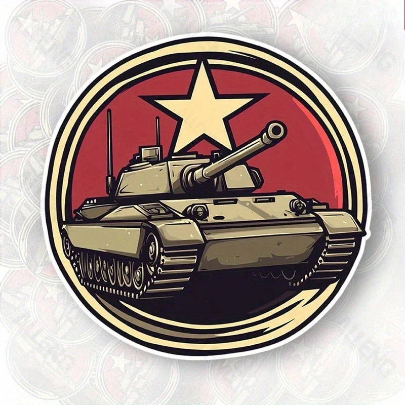 

1 шт., крутая наклейка на танк в стиле милитари, водонепроницаемая виниловая уникальная наклейка для автомобилей, ноутбуков, рюкзаков, бутылок с водой и тактической вибрацией