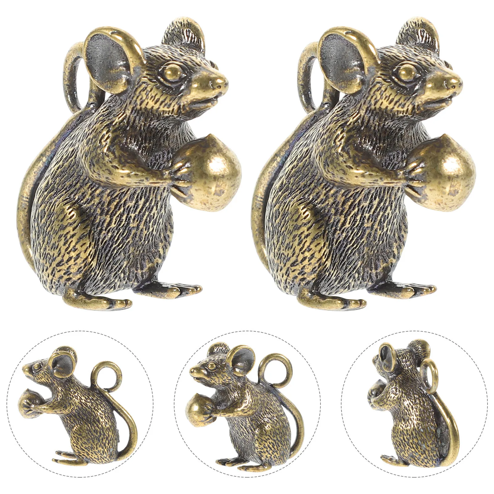 

2 шт., латунная подвеска в виде мыши, медная подвеска в виде крысы для брелка, изготовление ювелирных изделий, принадлежности для рукоделия, декоративная подвеска в виде животного
