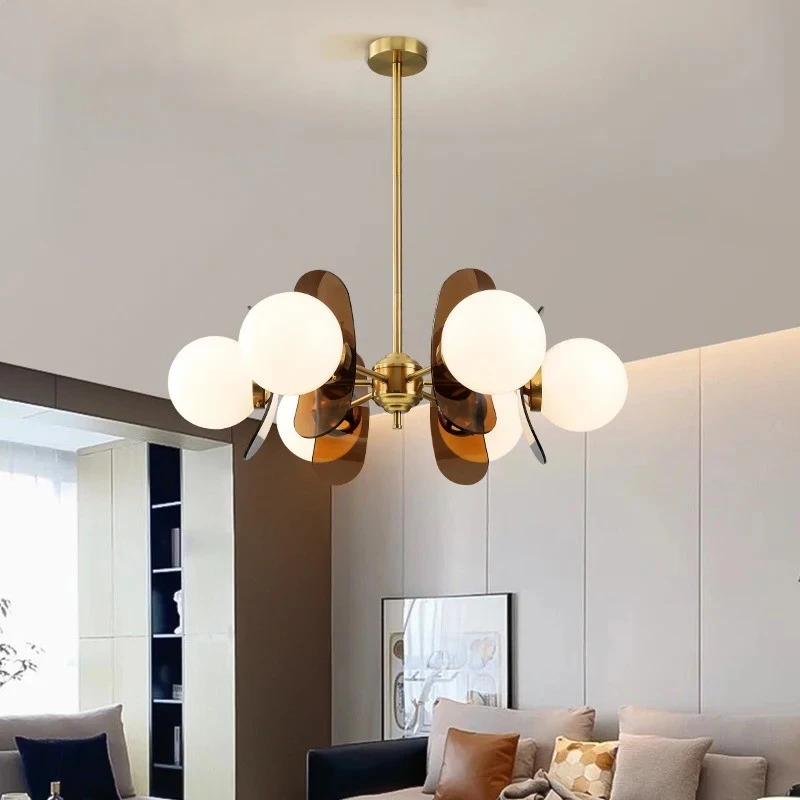 White Living Room Chandeliers Lamp For Bedroom Kitchen Art Brightness Indoor Lighting Home Decor Luster Hanging Lamp For Ceiling