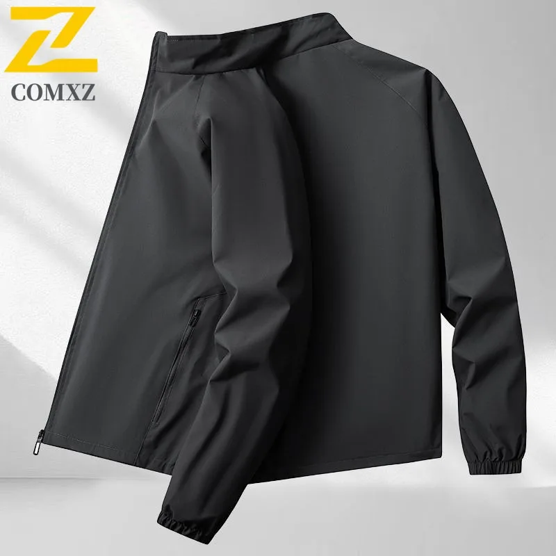 

COMXZ классическая мужская куртка с воротником-стойкой, удобное пальто для работы на работу, деловая повседневная легкая износостойкая осенняя новая верхняя одежда