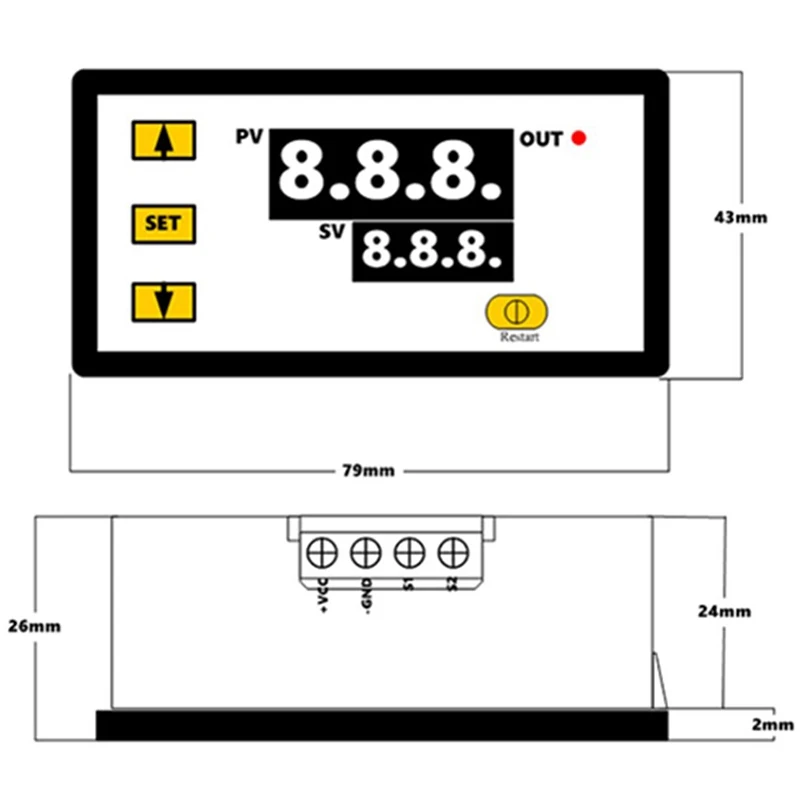 W3230 AC110-220V خط التحقيق 20A التحكم الرقمي في درجة الحرارة LED عرض ترموستات مع أداة التحكم في الحرارة/التبريد