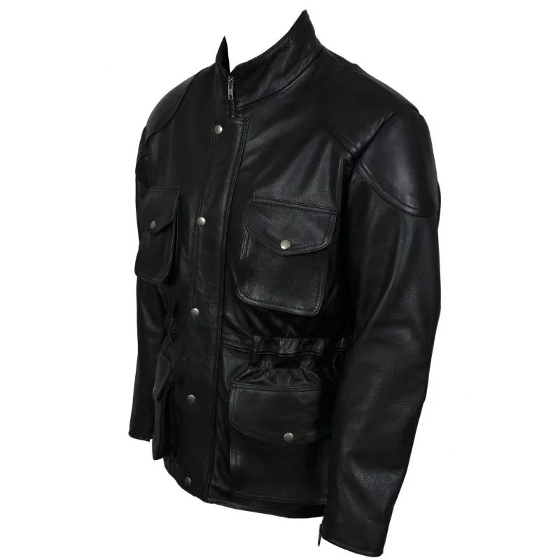 Men's Classic Black Jacket Leather Jacket Mens Jacket European and American Fashion Trends