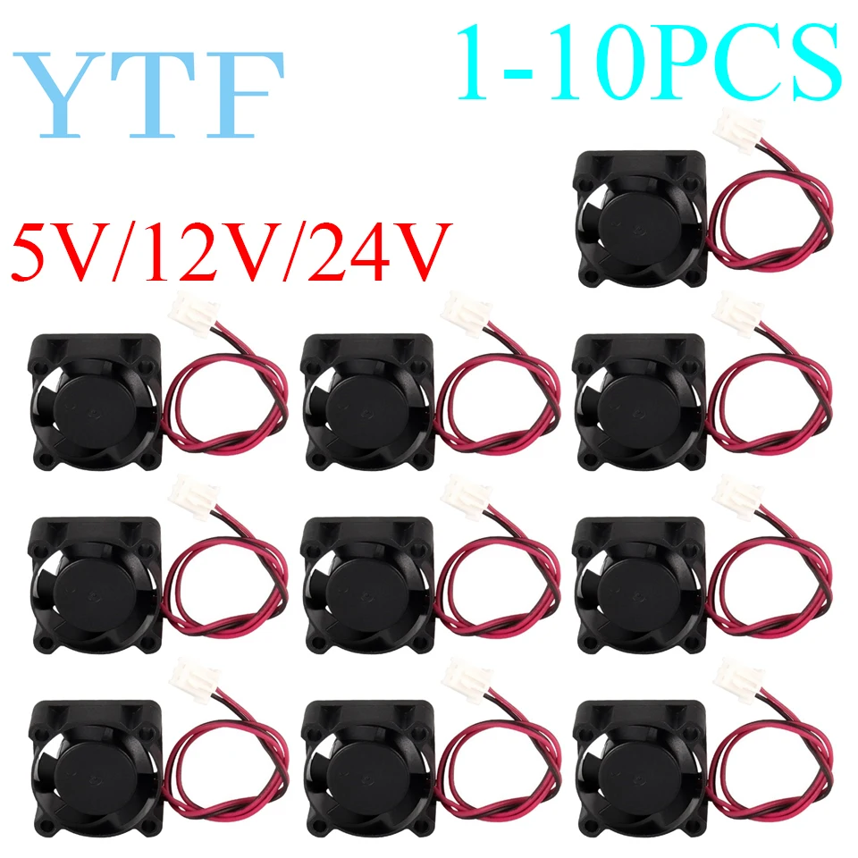 1-10-шт-2510-25x25x10-мм-бесщеточный-охлаждающий-вентилятор-постоянного-тока-5-В-12-В-24-В-2-контактный-для-3d-принтера-hotend-и-электроники