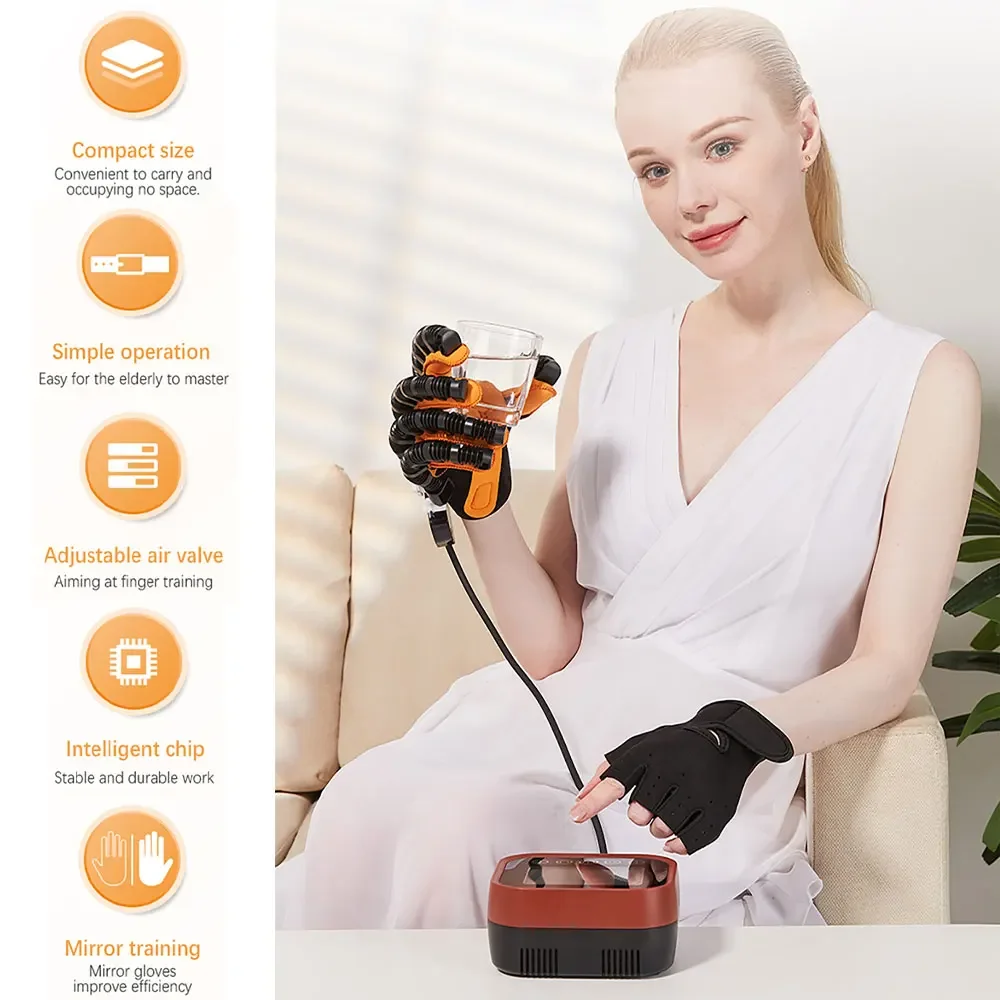 Wireless Hand Massage Mirroring Robot Rehabilitation Gloves for Stroke Hemiplegia Hand Function Recovery Finger Trainer Exercise