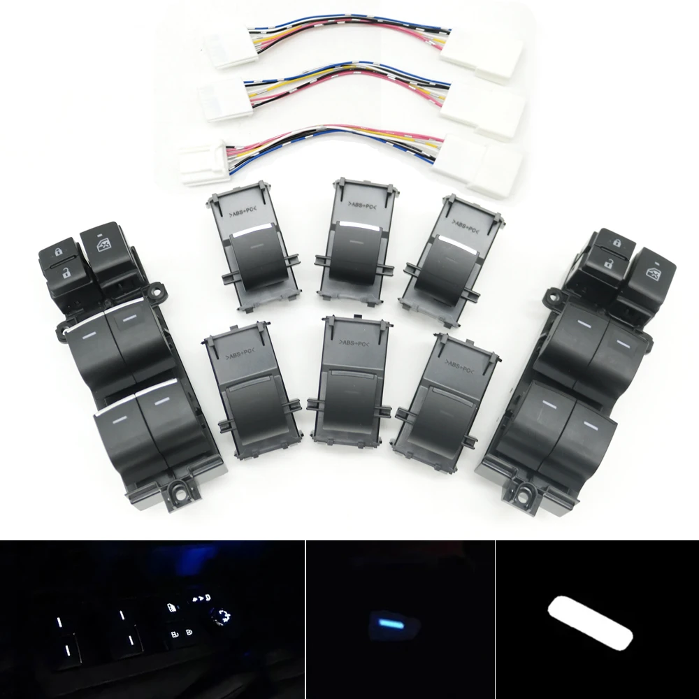

RHD LED Backlighted Electric Window Regulator Control Switch Button For Toyota BZ4X RAV4 Corolla C-HR Camry Avalon Highlander