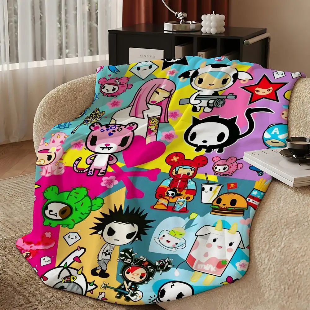 design t-tokidoki-i Throw Warm Soft Flannel Blanket, Multi-use for Sofa Bed Camping Travel Nap