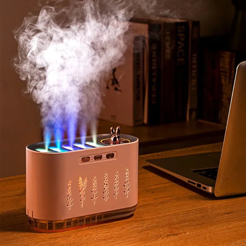 New Air Humidifier Home Silent Bedroom Five Hole Spray Aromatherapy Creative Dynamic Colorful Voice Control Pick Up