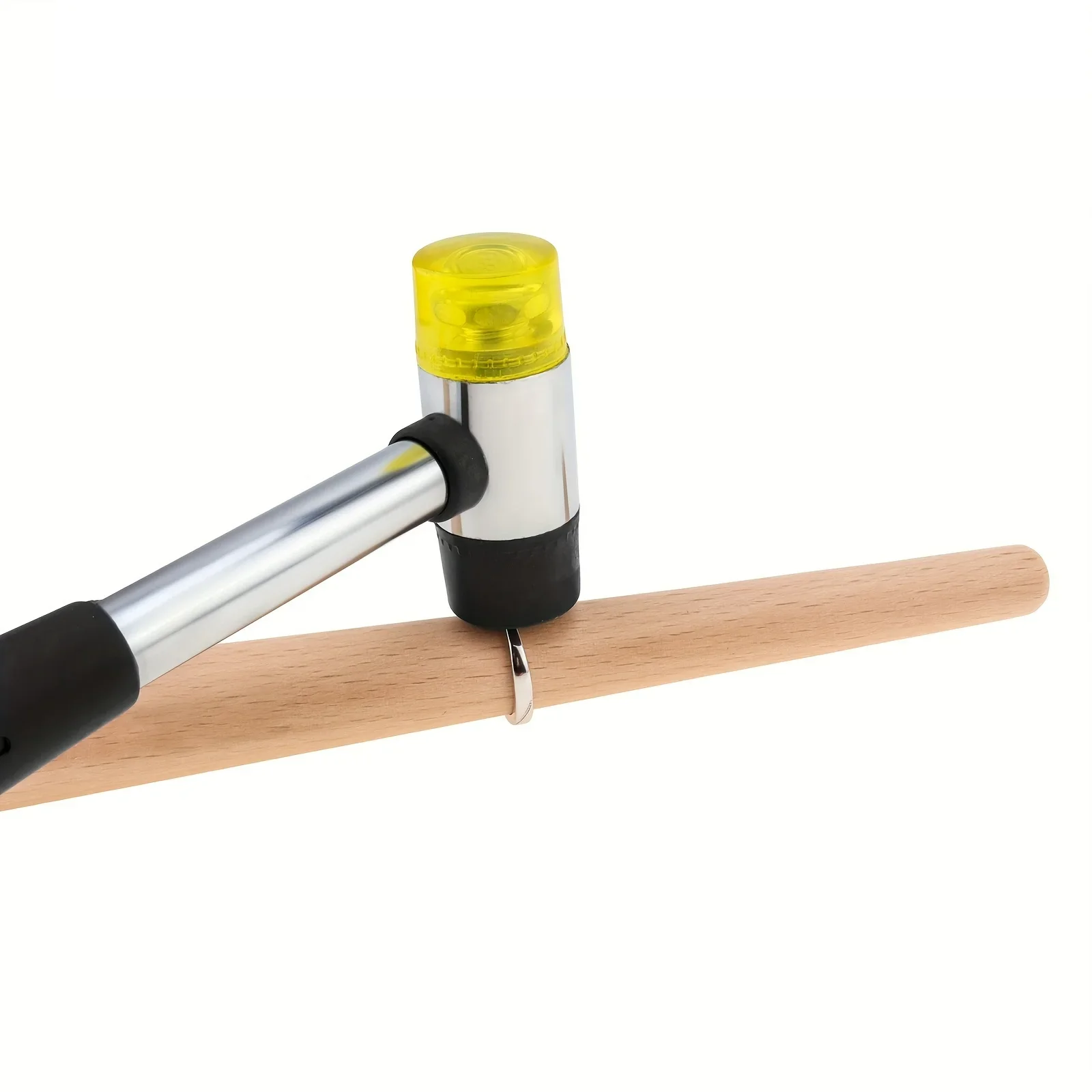 2Pcs/Set Wooden Ring Shaper Tool for Bending/Polishing/Sanding DIY Ring Making Kit with Rubber Hammer and Rounding Rod