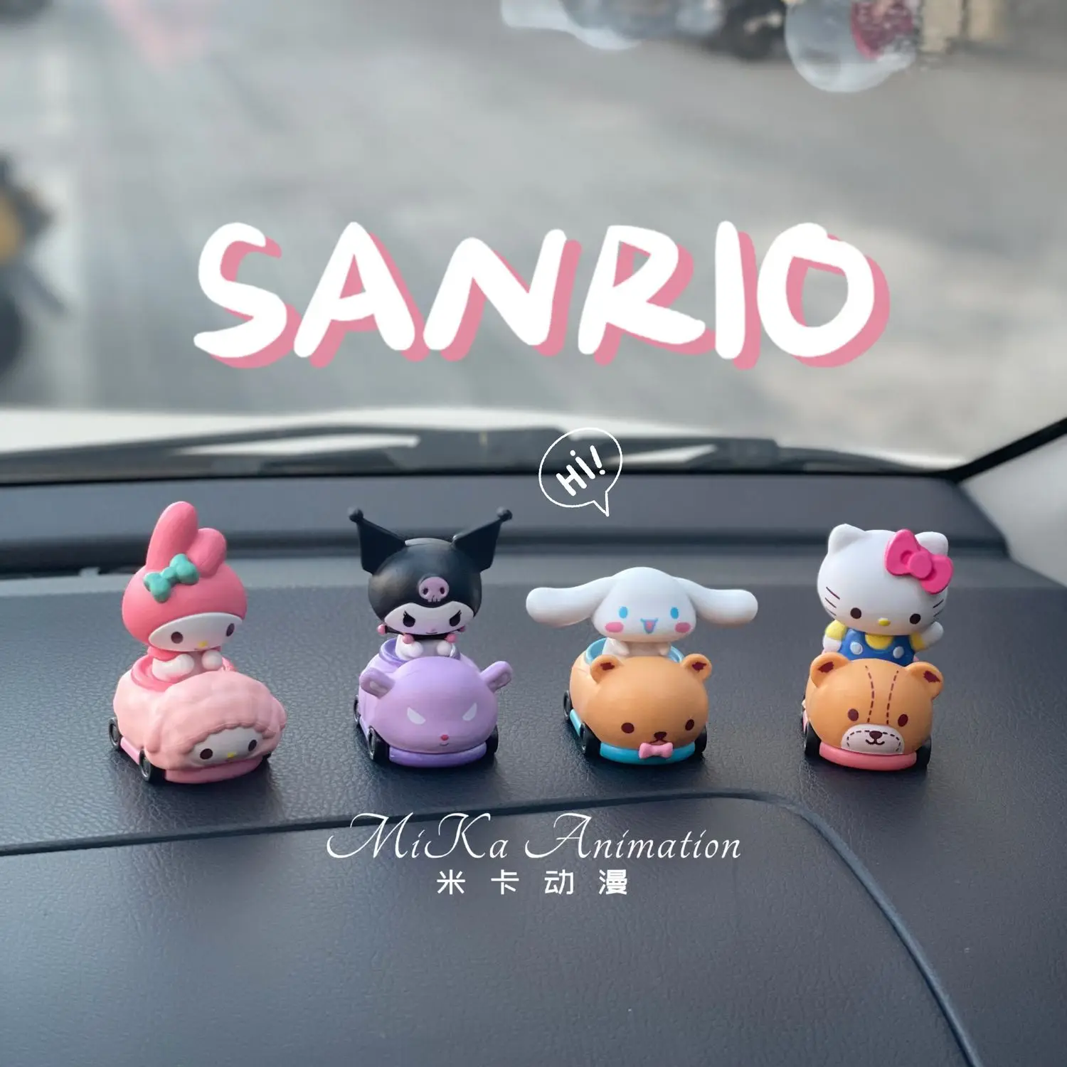 Sanrio Anime Kuromi Melody Cinnamoroll Hello Kitty Car Ornament Doll Decoration Cartoon Cute Fun Car Interior Decoration Toys