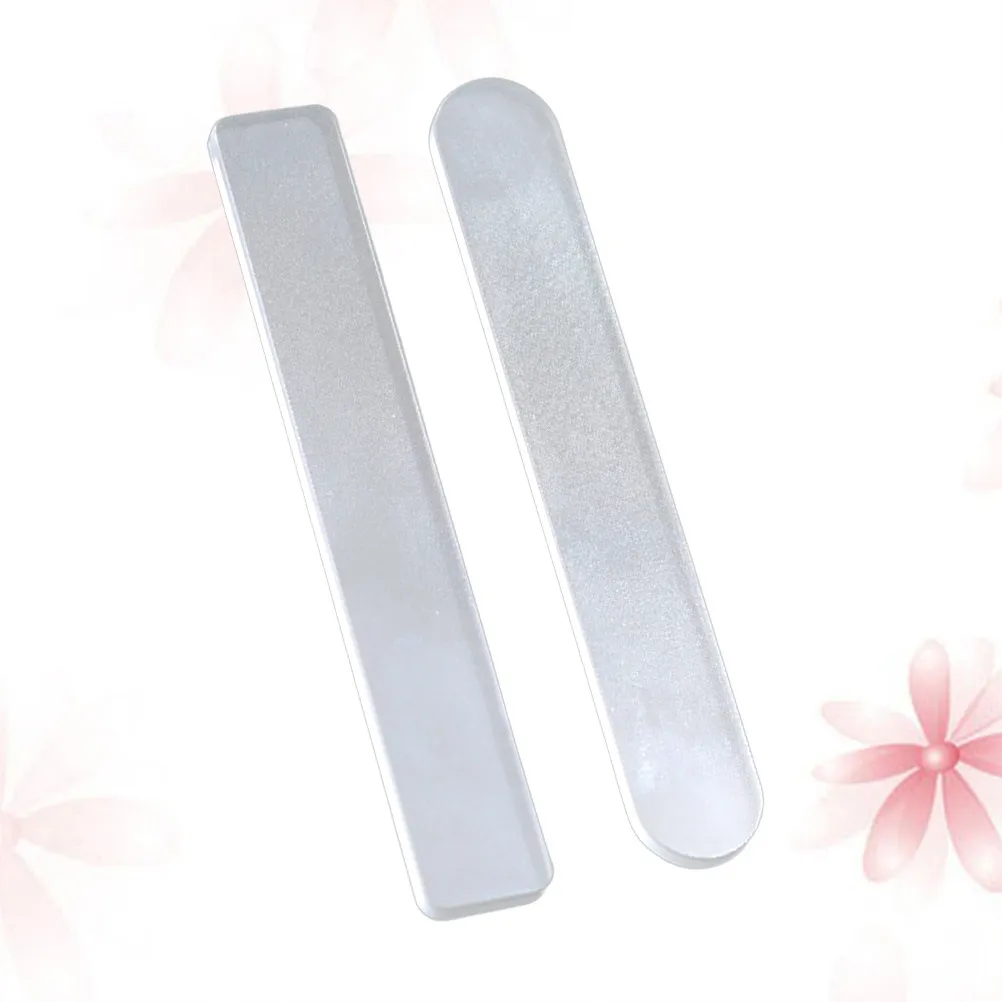 2Pcs Nanometer Nail Files Glass Buffers for Manicuring Sanding Removal Polish Professional Learner Round Square Design