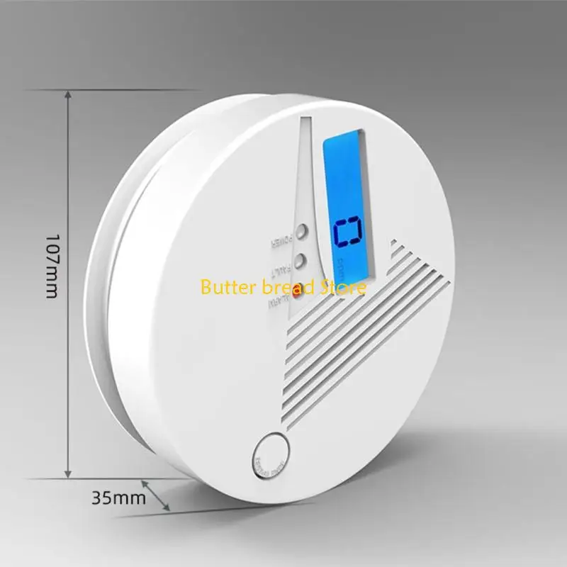 Detectores monóxido carbono segurança doméstica W89C, energia da bateria com exibição digital e som alerta o