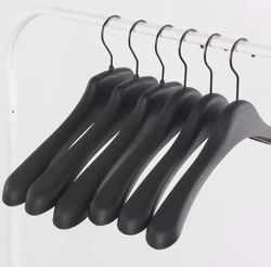 10pcs Black Thick Wide Shoulder Plastic Clothes Hanger for Coats Jacket and Fur