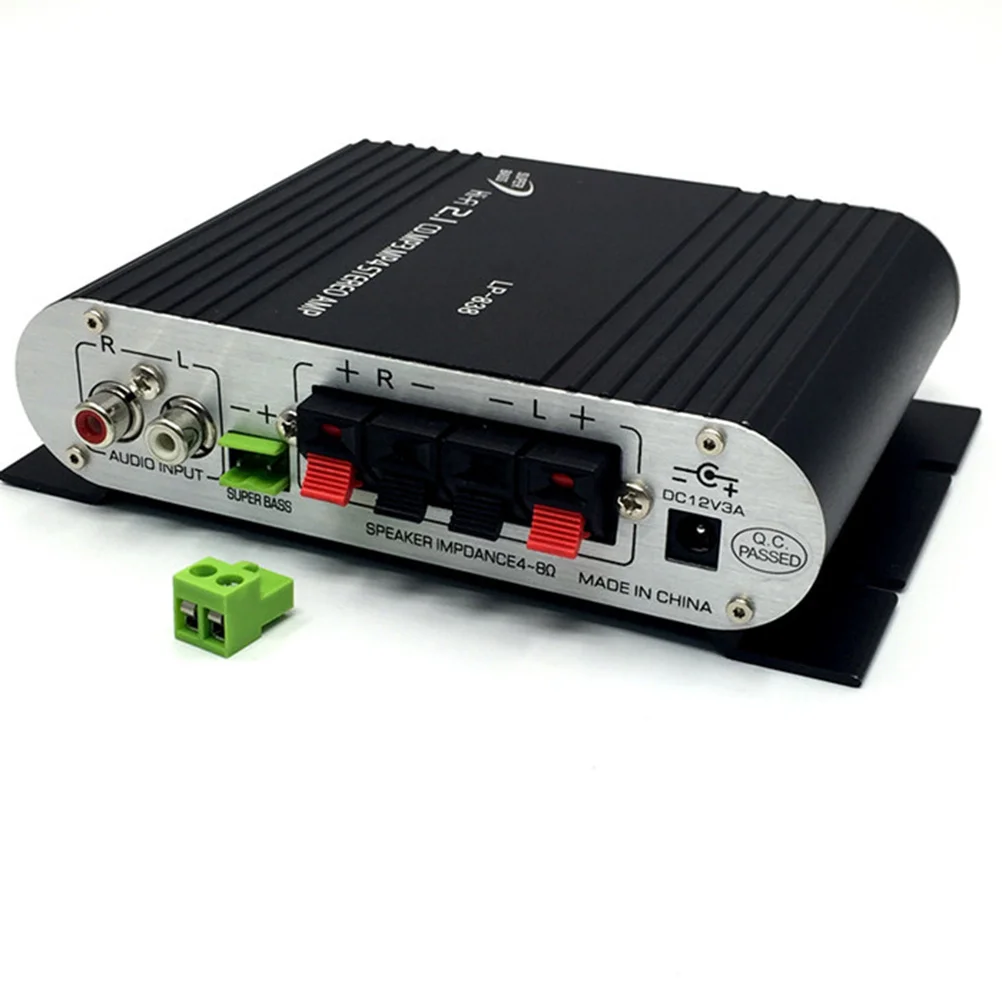 

200W 12V 2.1 Channel Mini Stereo Amplifier for Car Motorcycle Boat Audio System Mp3 Cd Dvd Radio Support Subwoofer Output