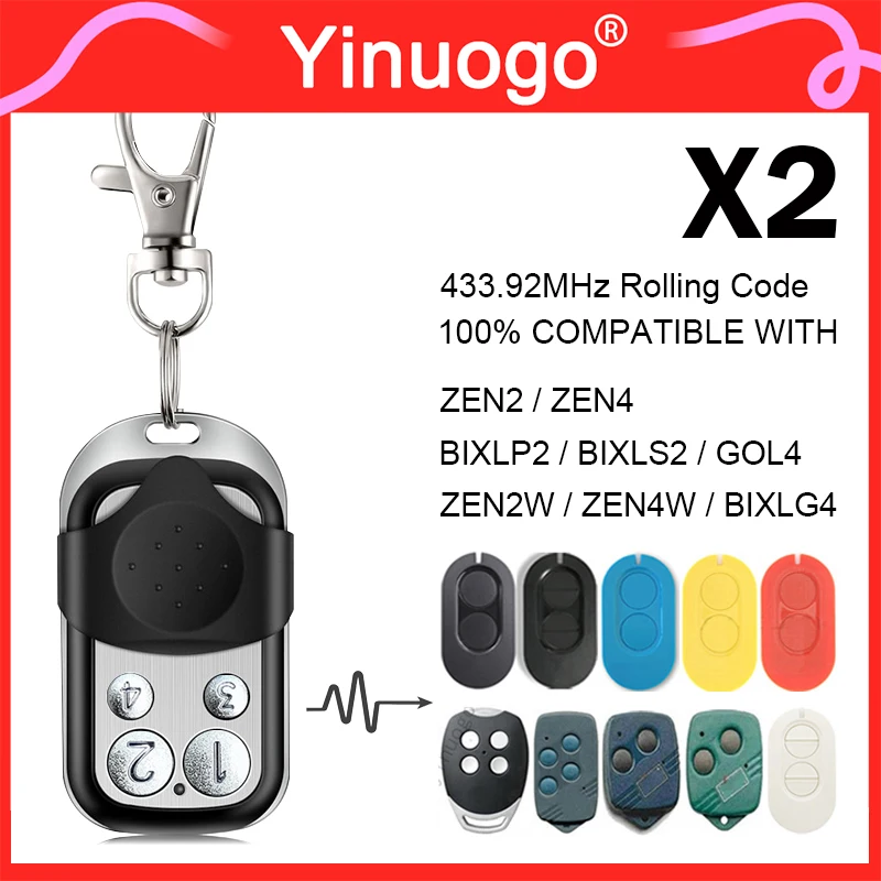 

For Ditec GOL4 Entrematic ZEN2 ZEN4 ZEN2W ZEN4W BIXLS2 BIXLP2 BIXLG4 433.92MHz Rolling Code Garage Door Remote Control