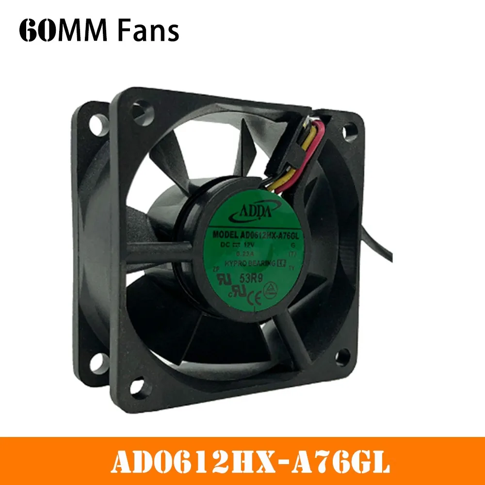 For ADDA AD0612HX-A76GL 60mm Fans DC 12V 0.23A 60x60x25MM 3 Wire Lead Server Inverter Pc Cpu Case Cooling Fan