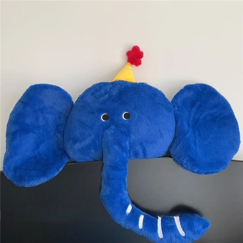 

Soft Elephant Head Plush Toys Cute Cushion Stuffed Flappy Ears Long Plush Elephant Animals Plushy Hugging Pillow Kids Xmas Gift