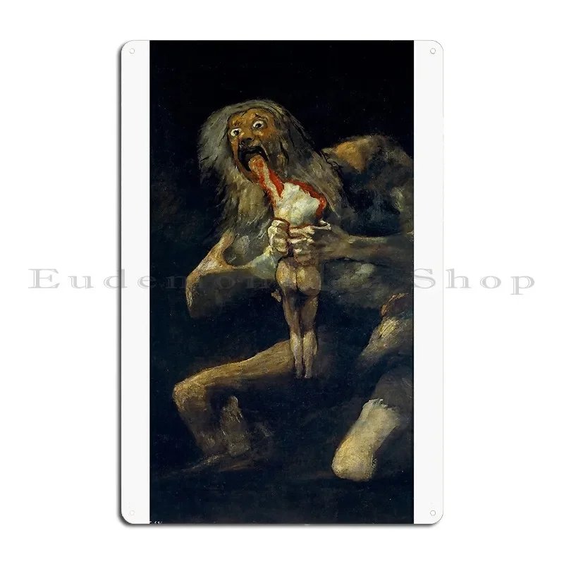 Saturn Devouring His Son Metal Sign Party Club Poster Printed Cave Tin Sign Poster