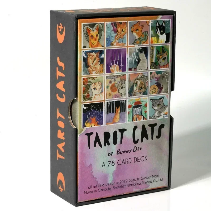 Tarot Koty karta kot fan tarot talia 78 sztuk kart 1:1 Rozmiar Pozłacana krawędź Przewodnik książka Tarot Gry planszowe