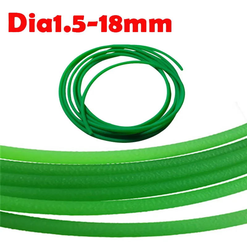 Polyurethaan Riem Pu Groene Ronde Riem Synchrone Riemen Strip Aandrijfbeweging Transportband Rond Diameter 1,5-12Mm 12/3/4/5Meter
