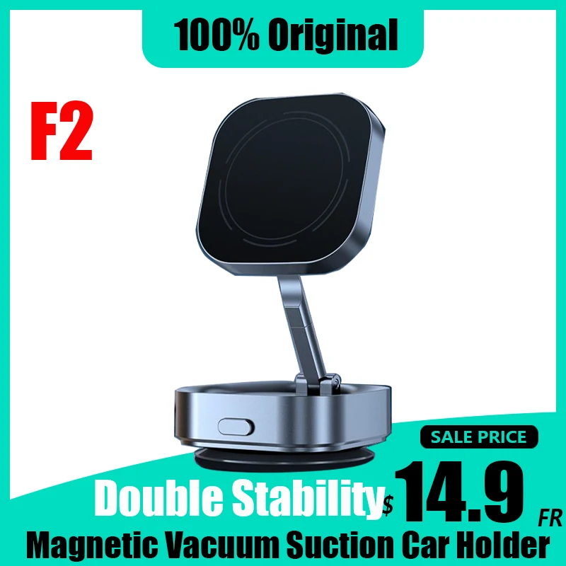 NEW 360°Smart Mobile Phone Holder F2 Double-Sided Car Mount Live Broadcast Magnetic Adsorption Bracket Vacuum Adsorption Stand