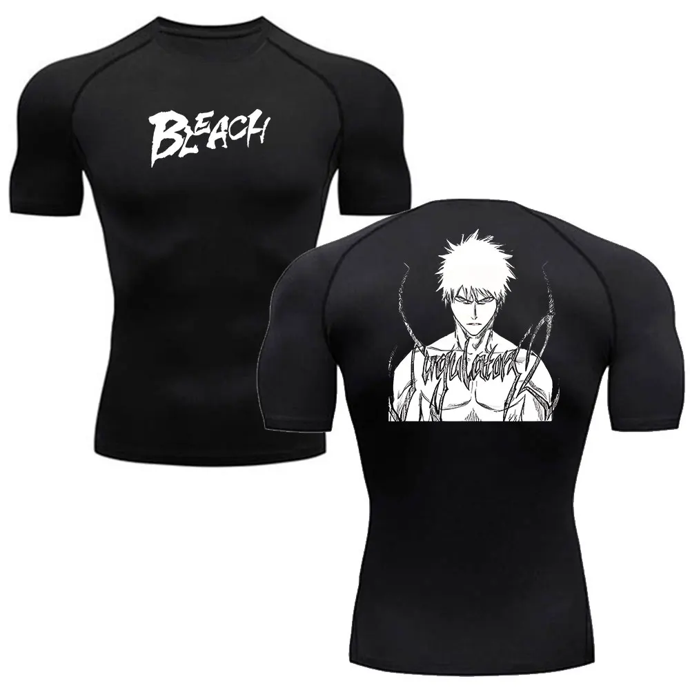 Anime Bleach T Shirt For Men New Trend Sport BJJ Rashguard MMA Tshirt Men Gym Fitness Tracksuit Boxing Jerseys Compression Shirt