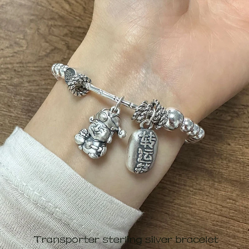 Bracelet Collection Jewelry s925 Sterling Silver Girlfriend Bracelet Blast Rope Handmade Bracelet for Women