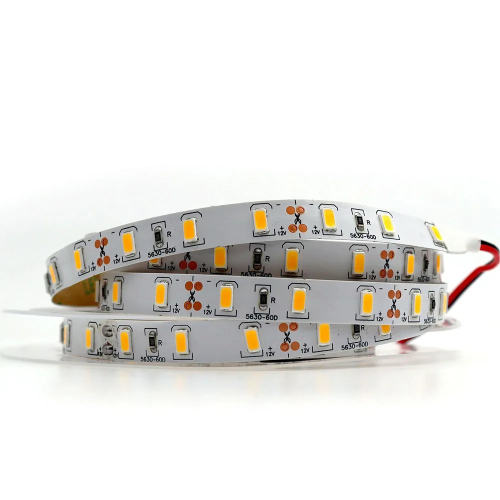 

5630 LED Strip DC12V /24V 60LED/m 5m LED Strip Bright SMD Flexible LED Strip Warm White Cold White 4000K IP20 IP65Waterproof