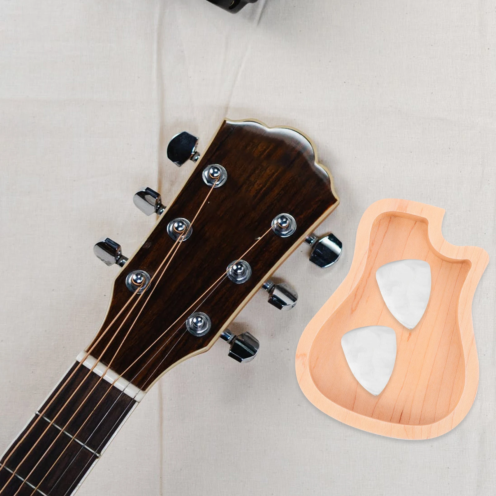 

Maple Case Storage Boxes Guitar Picks Plectrum Container Plectrums Holder