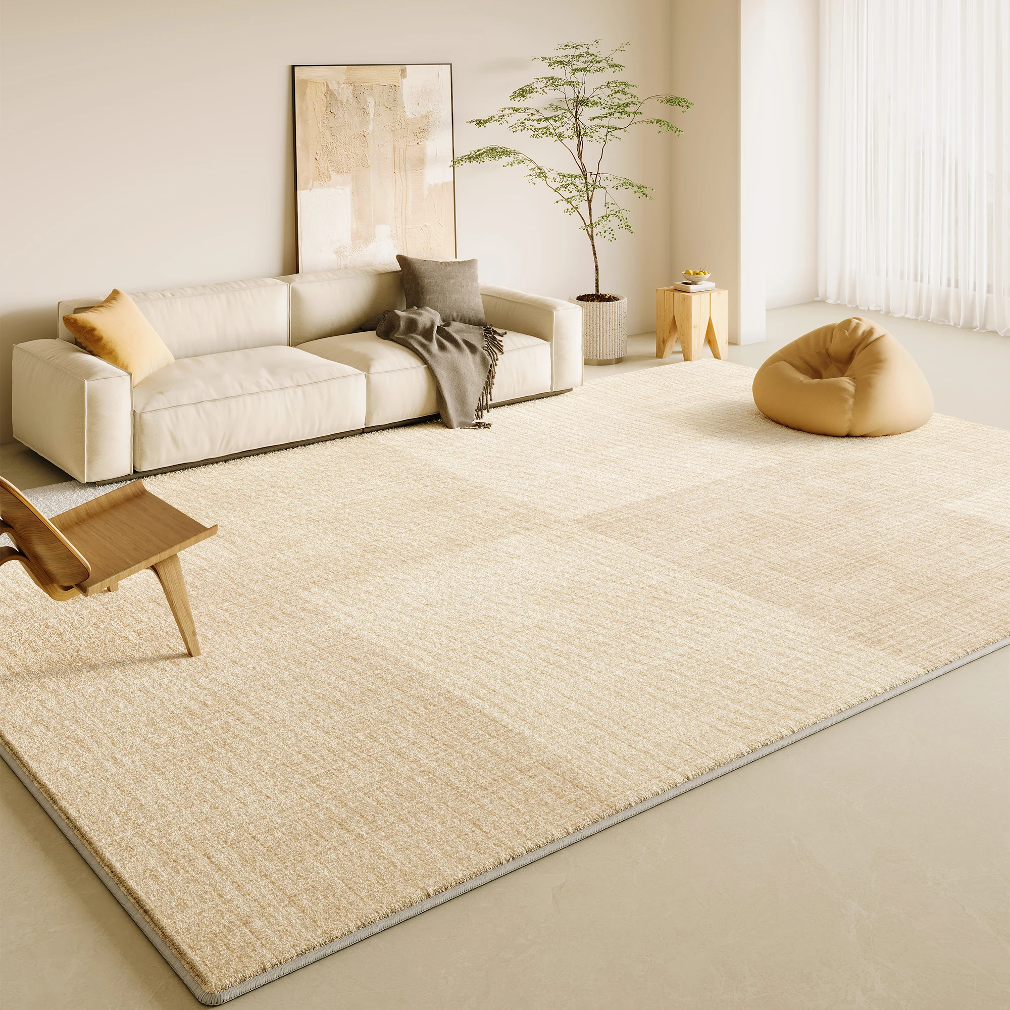 VIKAMA ترقية المواد السجاد غرفة المعيشة كريم ديكور المنزل أريكة ضوء الفاخرة قسط الشعور سماكة غرفة نوم الحصير البساط #4