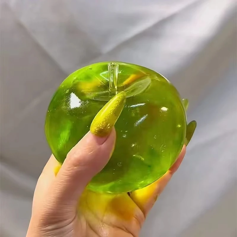 Green Apple Squeeze Toys Stress Relief Vent Fidget Toys Plasticity Squeeze Toy Relaxing Gift for Friends