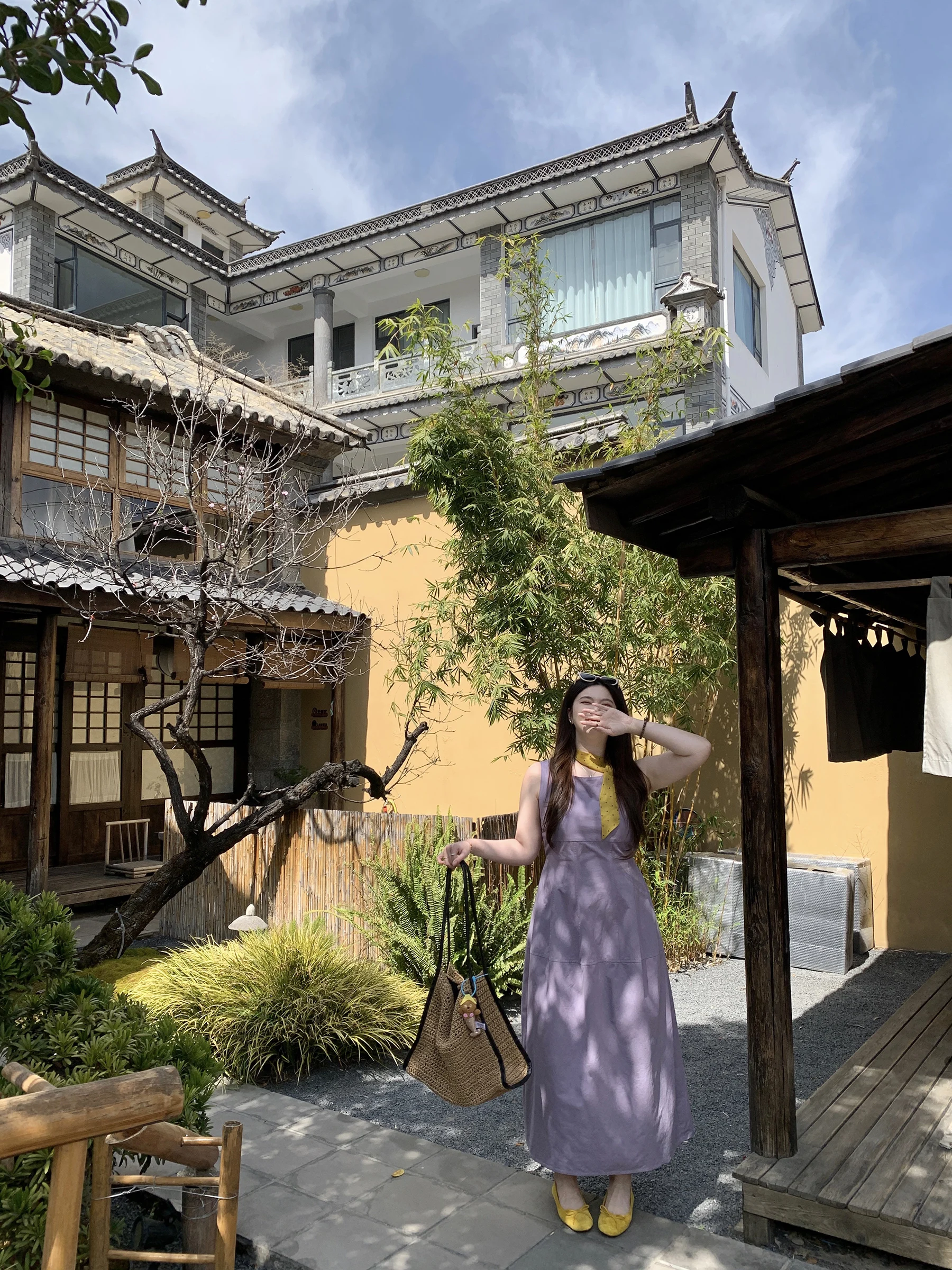 

Sweet Orange Summer Soft Mist Purple Bud Vest Dress Waist Cinching Slimming Commute Dress A-Line Skirt Long Dress Cotton 100%