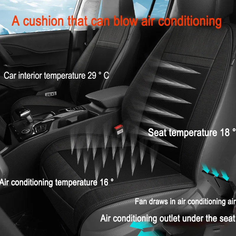 Car Air Conditioning Cooling Seat Cushion Ventilation Heated Seat Backrest Inhaling Silent External Fan Blowing Seat Pad view 2