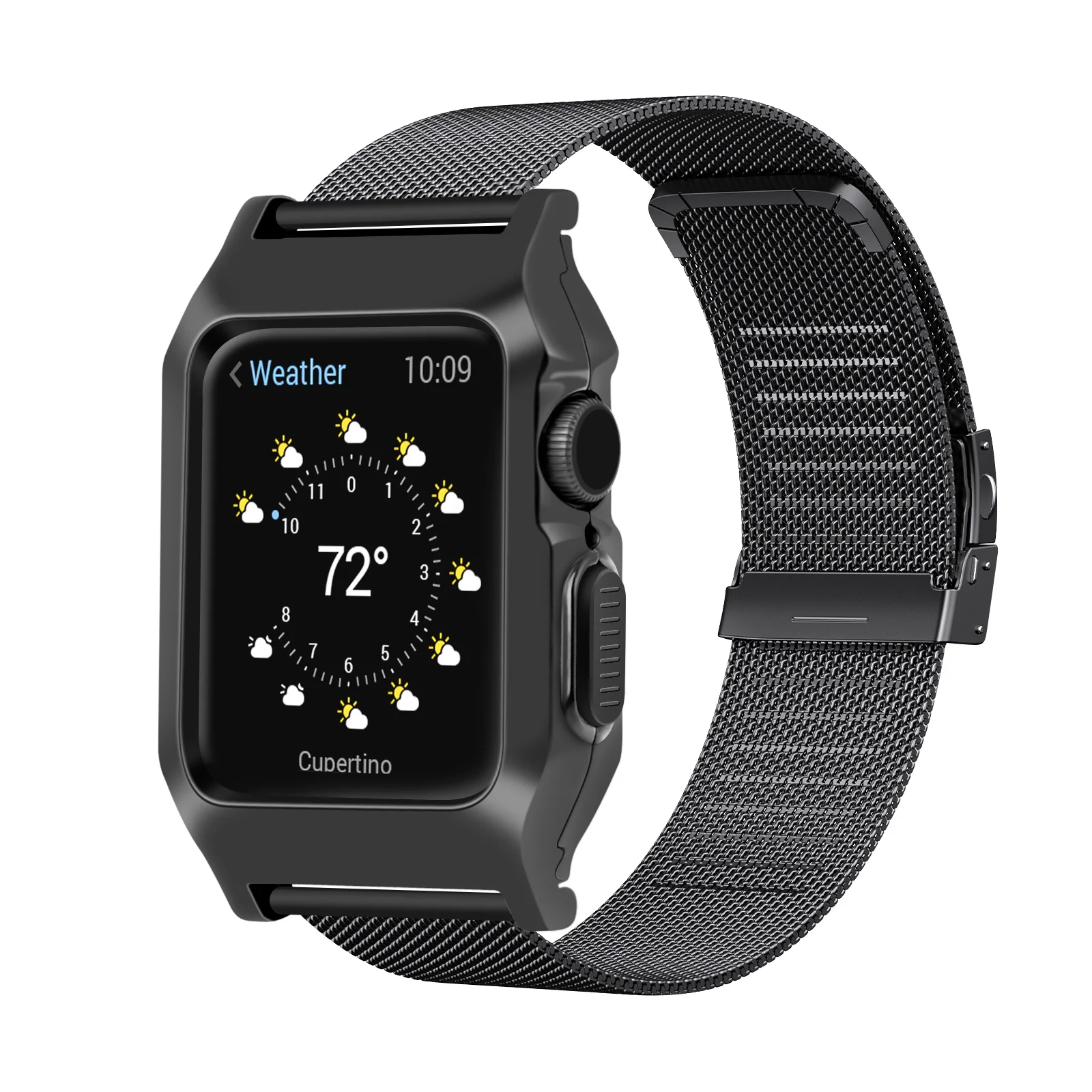 

Milanese Strap for Apple Watch Series 6 5 44mm Metal Stainless Steel Protected Glass Case Wristband for iWatch 4 SE 40mm Band