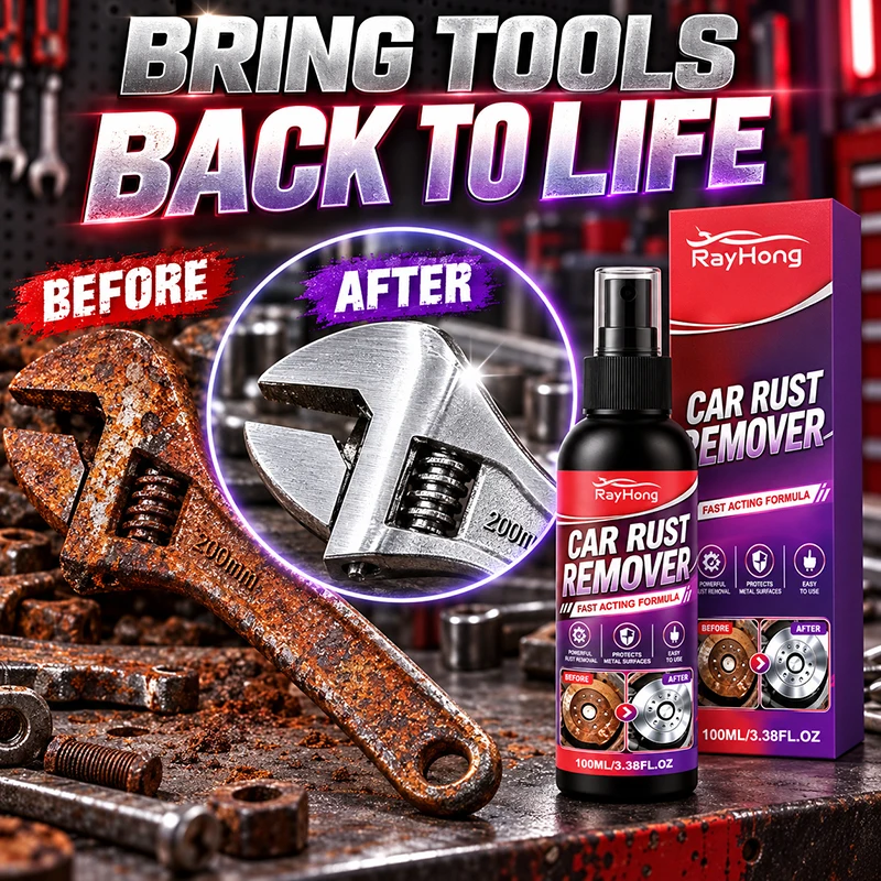 Car Rust Remover Spray Deep Penetrating Metal Cleaner Anti Corrosion Treatment Dissolves Rust Oxidation And Stains