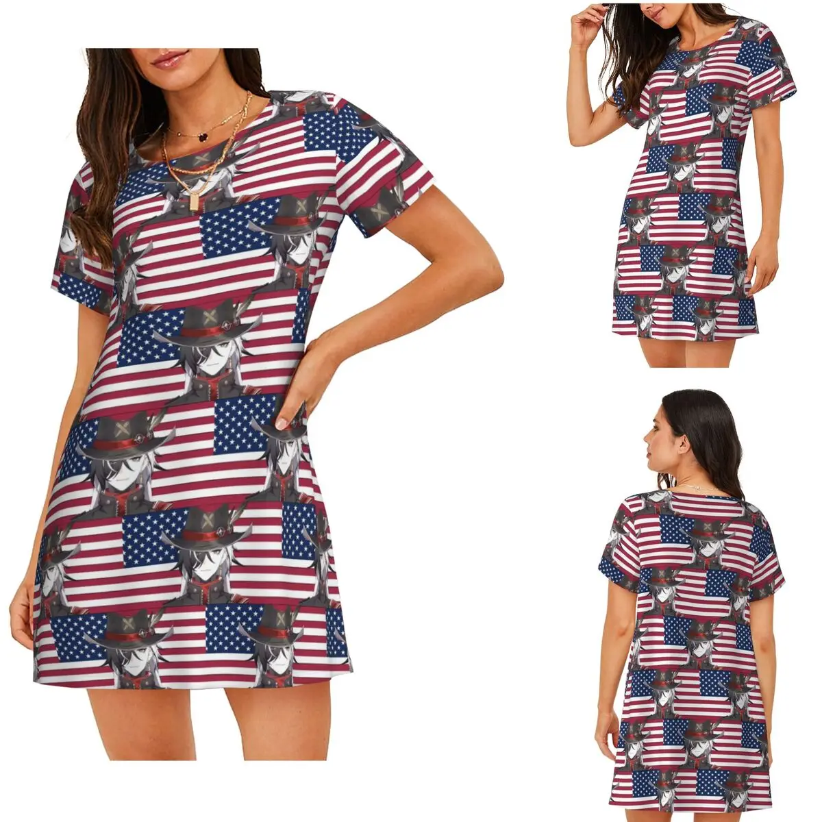 Custom Boothill Short Sleeves Nightdress For Sleeping Sleepshirts Women Short Sleeve Nightgowns Loose Pajama Dress