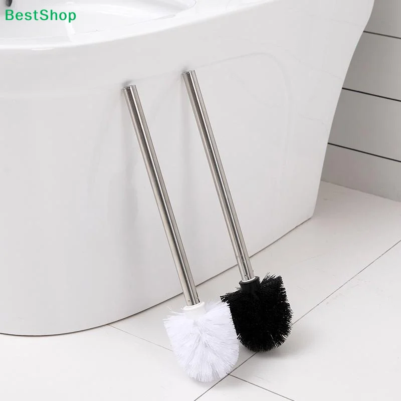 ♥ Edelstahl-Toilettenbürste mit Halterung für den Haushalt, Reinigungsbürste mit weichen Borsten, Reinigungswerkzeuge