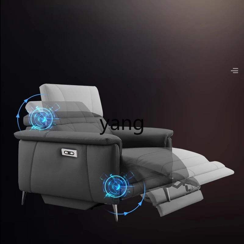 LTT Italian light luxury minimalist leather sofa first layer cowhide electric simple modern living room combination