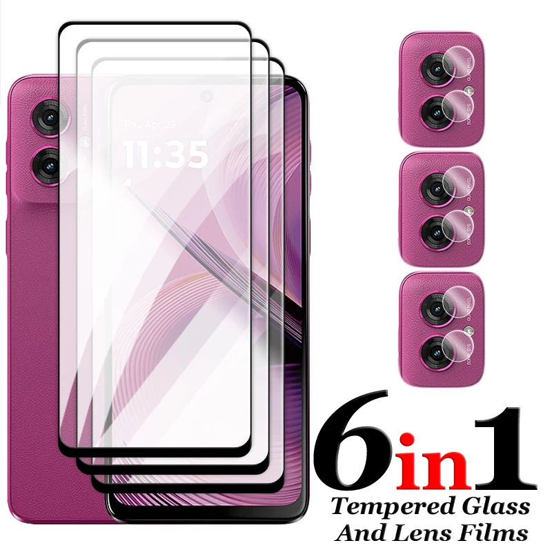 

For Motorola Moto G55 5G Glass For Moto G75 G35 G15 G05 G55 5G Tempered Glass 2.5D Full Cover Glue Screen Protector For G55 Film