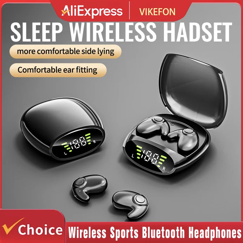 Invisible Earbuds Sleep Headphones Bluetooth 5.3 Noise Reduction Earbuds TWS Wireless Headsets Sport Stereo Earphones for Phone