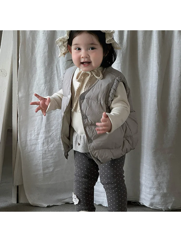 الرضع الخريف الشتاء خفيفة الوزن أسفل سترة للفتيات طفل أكمام سترة دافئة تنوعا سترة بلا أكمام للفتيات فئة #6