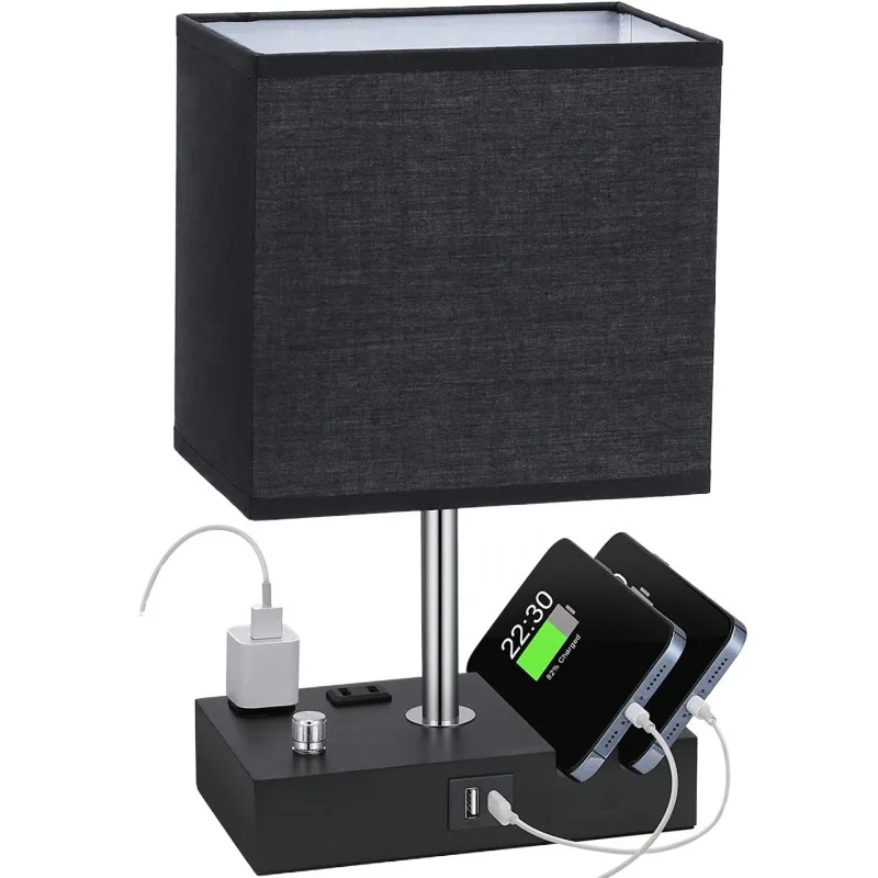 

Reading Room Modern Light Emitting Diode Table Lamp New Design Fabric Lamp Shade Smart Wireless Charger Station