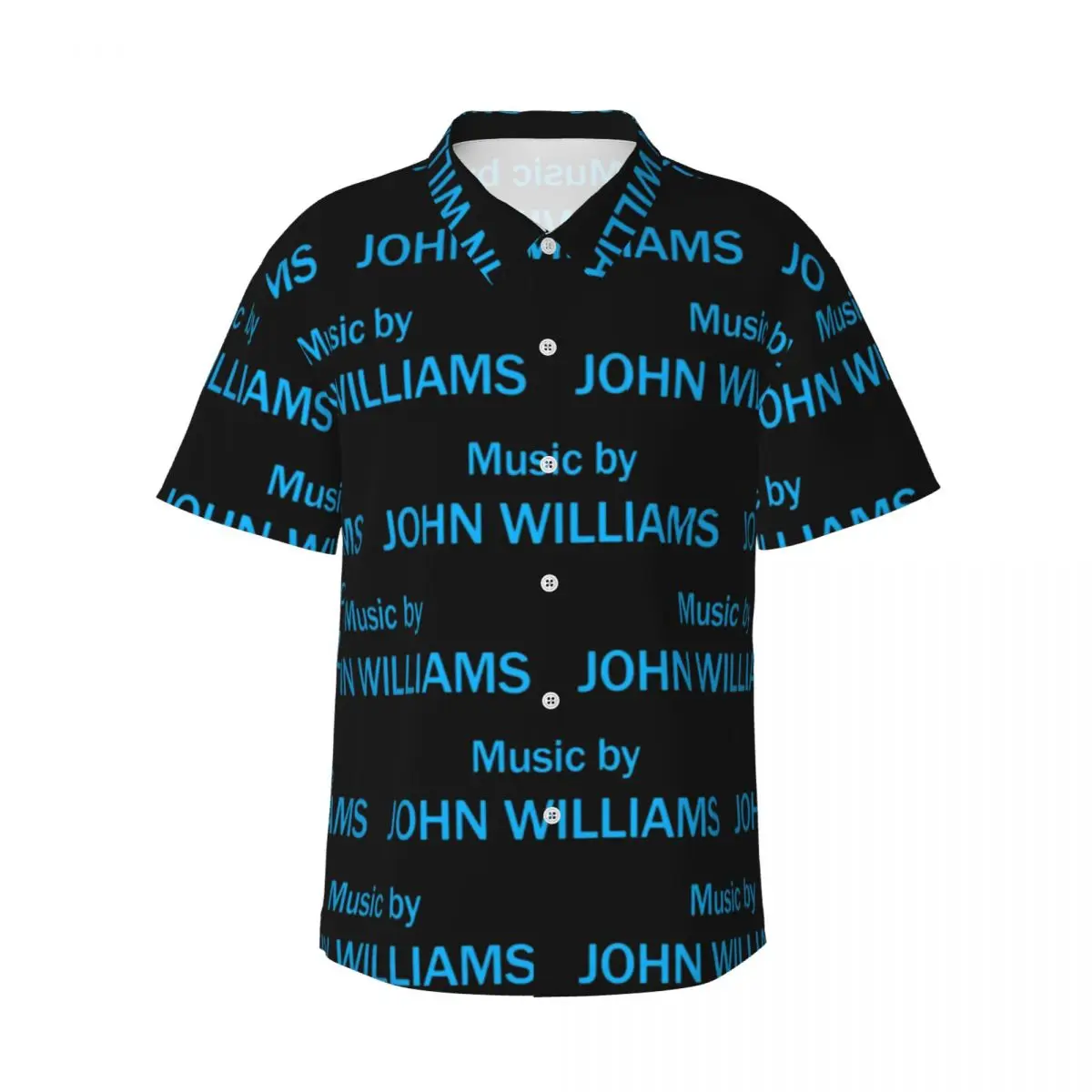 

Music By John Williams Men's Shirts Hawaiian Short Sleeve Shirt Funny Lapel Tops for Summer Beach