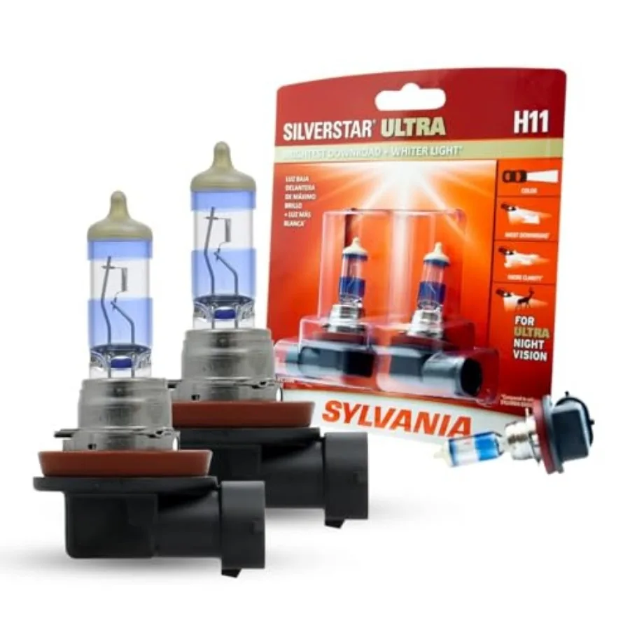 

- H11 SilverStar Ultra - High Performance Halogen Headlight Bulb, High Beam, Low Beam and Fog Replacement Bulb, Brightest Down