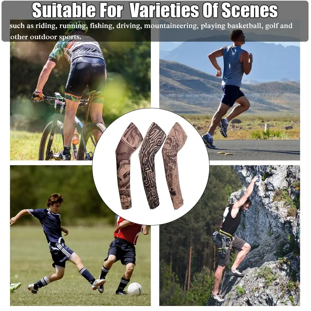 1Pcs Warmer Sportswear Summer Cooling Basketball UV Protection Sun Protection Arm Cover  Arm Sleeves Flower Arm Sleeves