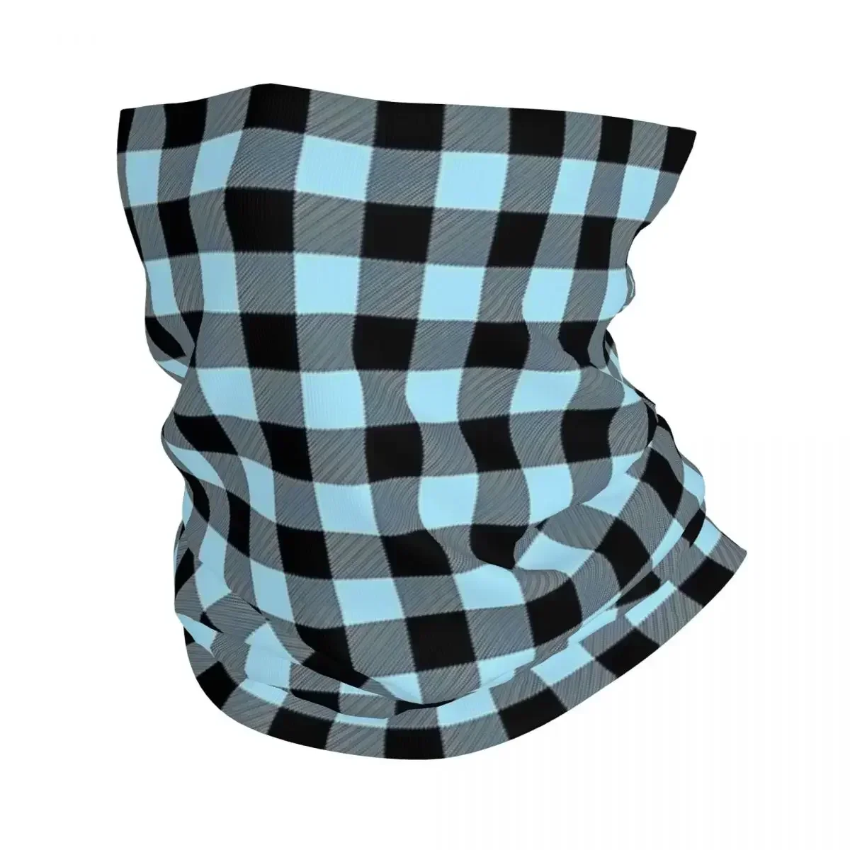 

Aqua Blue Lumberjack Plaid Print Bandana Neck Cover Printed Wrap Scarf Warm Headband Riding For Men Women Adult Windproof