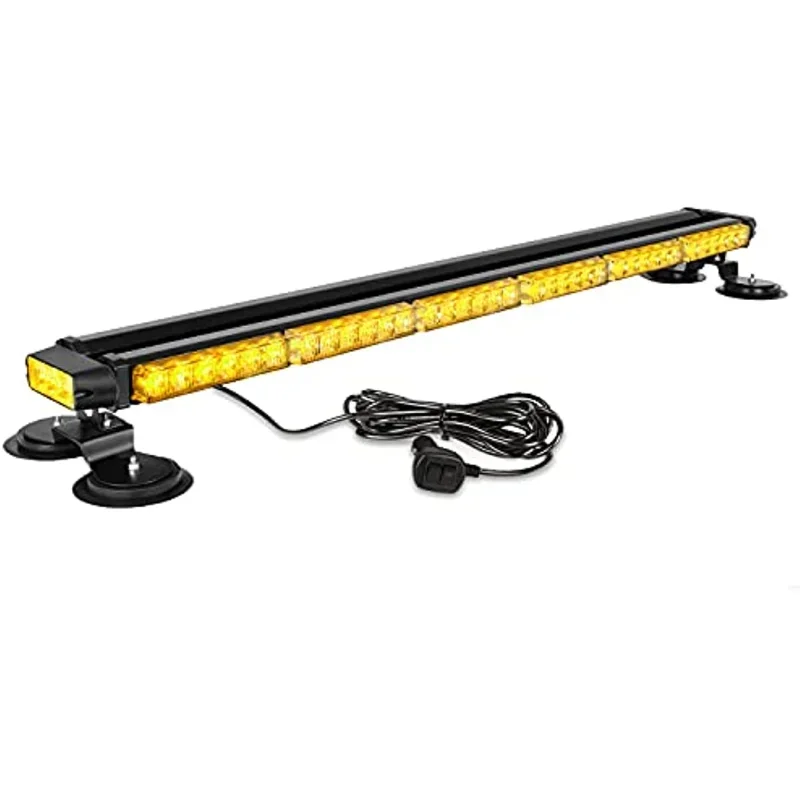 38.5-Inch 78 LED Strobe Lamp Strips Double-Sided Flashing High Intensity Emergency Warning Flash Strobe Lamp with Magnetic Base