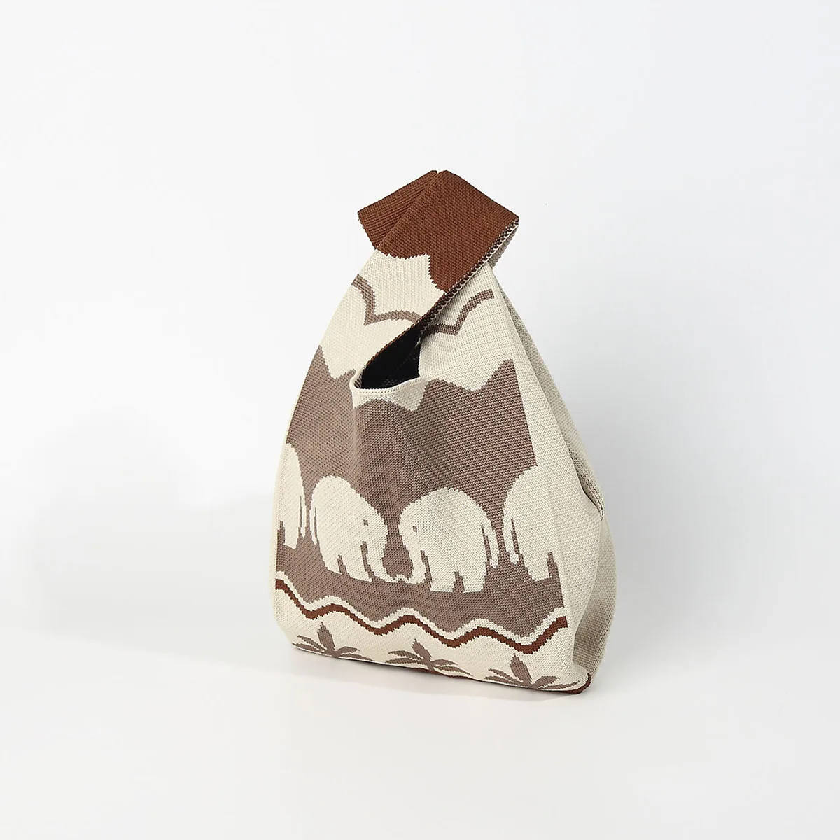 

Вязаная сумка со слоном, богемный этнический стиль, дышащая, легкая, складная и прочная, открытая и большая вместимость для переноски мобильного телефона, кошелек и ключи, подходит для всех сезонов, подарок для детей