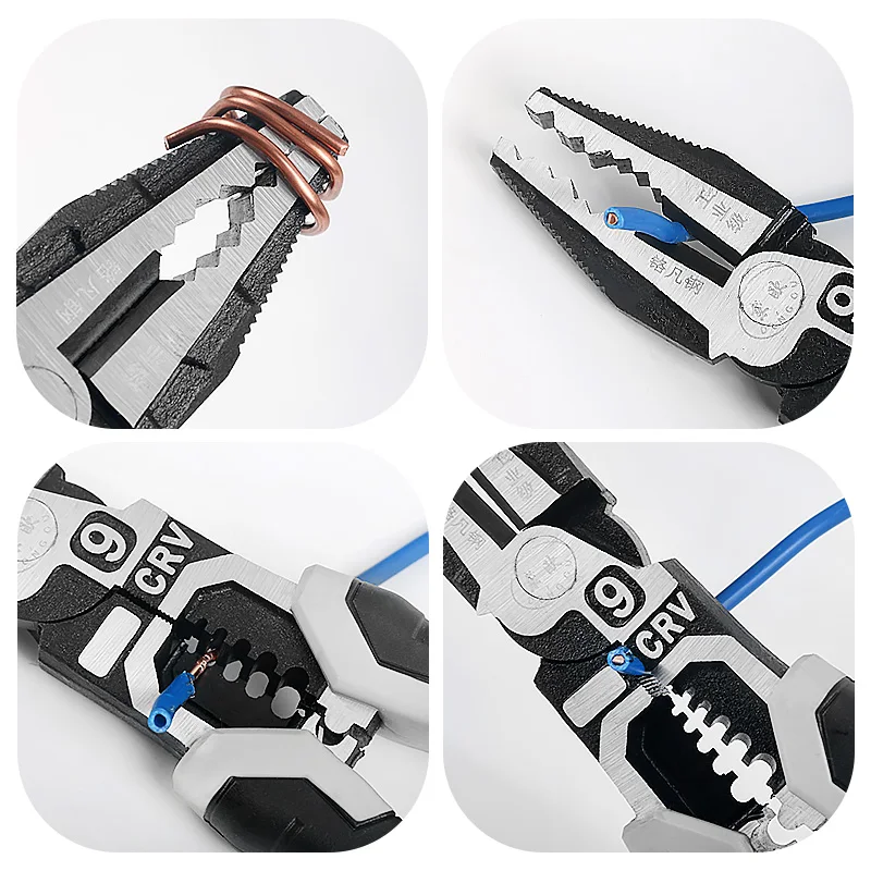 متعددة الوظائف العالمي 10 في 1 كماشة تجريد العقص قطع تقسيم كهربائي زلة مقاومة أدوات إصلاح دائم