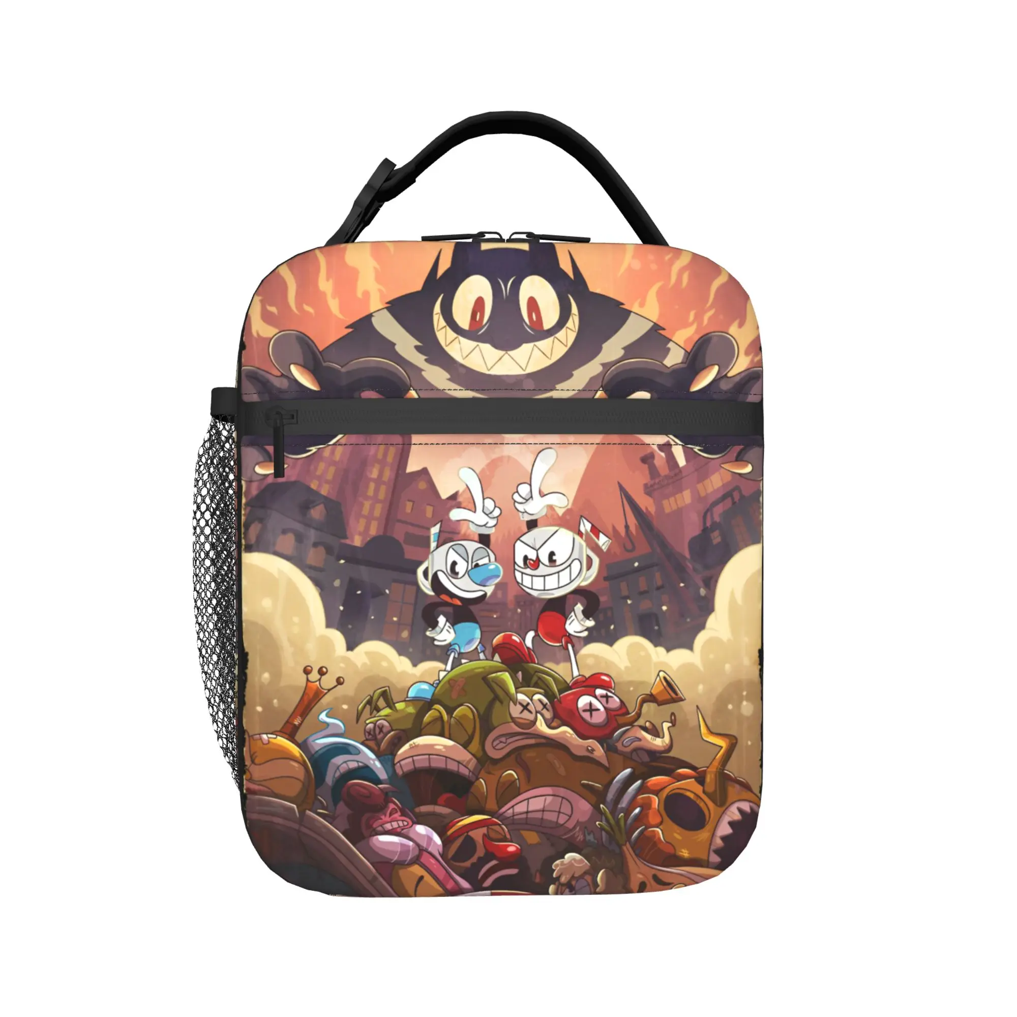 Mi Galeria Suprema Insulated Lunch Bag Thermal Bag Reusable,Meal Container Shooting Game Cupheads Large Tote Lunch Box Girl Boy