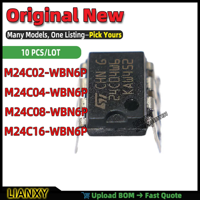 M24C04-WBN6P M24C08-WBN6P M24C02-WBN6P M24C16-WBN6P DIP-8 EEPROM MEMORY New Original